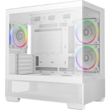 Компьютерный корпус Deepcool CG380 3F WH без БП, боковое окно (панорама), 3x120мм ARGB PWM вентилятора, белый, mATX