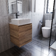 Тумба Bau Dream Blackwood 50 с дверцей, раковина BAU Hotel 48х37, смеситель для раковины высокий Hotel Black, черный