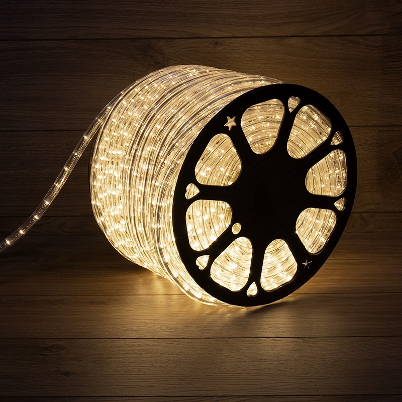 Дюралайт Neon-night LED, постоянное свечение (2W) - теплый белый Эконом 24 LED/м, бухта 100м