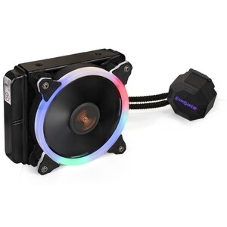 Комплект жидкостного охлаждения ExeGate BlackWater-120V3.PWM.RGb (RGb подсветка, LGA2066/2011/1366/1150/1151/1155/1156/1200/1700/1851/AM4/AM5/FM1/FM2/FM2+/AM2/AM2+/AM3/AM3+, TDP 150W, Fan 120мм 4pin PWM 600-1800RPM Hydro bearing, помпа 3pin 2700RPM, макс. шум 37db, с термопастой, на винтах, черный, Color Box)