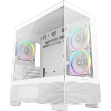 Компьютерный корпус Deepcool CG380 3F WH без БП, боковое окно (панорама), 3x120мм ARGB PWM вентилятора, белый, mATX