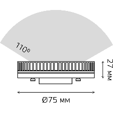Лампа светодиодная Gauss Elementary 12Вт цок.: GX53 (упак.: 10 шт) (84822X)
