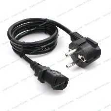 Кабель питания Cablexpert PC-186-1-1M, 1м, Schuko- C13, 3x1кв.мм, черный, с заземлением, пакет