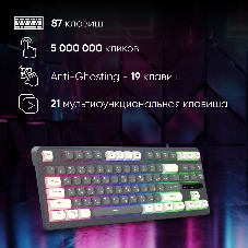 Клавиатура Oklick 711G проводная, USB Type-A, серый