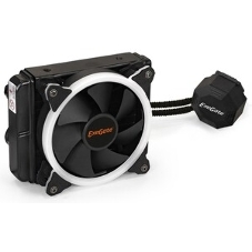 Комплект жидкостного охлаждения ExeGate BlackWater-120V3.PWM.RGb (RGb подсветка, LGA2066/2011/1366/1150/1151/1155/1156/1200/1700/1851/AM4/AM5/FM1/FM2/FM2+/AM2/AM2+/AM3/AM3+, TDP 150W, Fan 120мм 4pin PWM 600-1800RPM Hydro bearing, помпа 3pin 2700RPM, макс. шум 37db, с термопастой, на винтах, черный, Color Box)