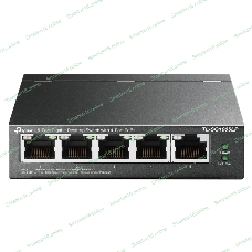Коммутатор TP-Link 5-Port Gigabit Unmanaged Switch with 4-Port PoE+, metal case, desktop mount, PoE budget 40W.