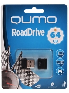 Флешка USB 2.0 QUMO 64Gb, NANO QM64GUD-NANO-B черный