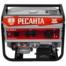 Электрогенератор бензиновый Ресанта БГ 6500 Р, 5.5 кВт, 66 дБ, 72.8 кг