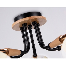 Светильник Ambrella light TR4733/5 BK/LWD черный/светлое дерево E27/5 max 40W D610*270