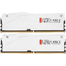 Оперативная память Kingston Fury Beast, DDR5, 32Gb (2x16GB), 5600MHz, CL36, DIMM, радиатор, RGB, белый