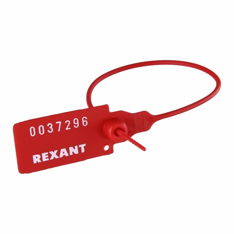 Пломба пластиковая номерная Rexant 220 мм красная