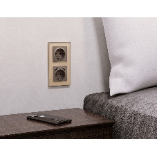 Комплект механизма электрической розетки ALFA Темная бронза матовый 2USB A+A 18W (быстрая зарядка) с/з QUANT (AP6390, VM155) MA639010