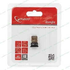 Адаптер Bluetooth Gembird, BTD-MINI5, ультратонкий корпус, v.4.0, 50 метров, до 24 Мбит/сек, USB