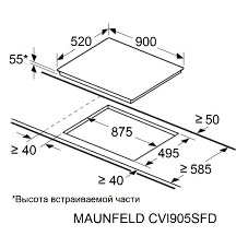 Индукционная варочная панель Maunfeld CVI905SFDGR Inverter
