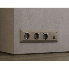 Комплект механизма электрической розетки ALFA Темная бронза матовый 2USB A+A 18W (быстрая зарядка) с/з QUANT (AP6390, VM155) MA639010