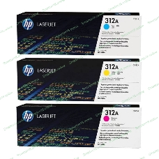 Картридж лазерный набор Hewlett-Packard 312A CF440AM голубой, желтый, пурпурный для HP CLJ Pro M476 2400 стр.