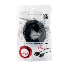 Кабель DisplayPort->VGA Cablexpert CCP-DPM-VGAM-10, 3м, 20M/15M, черный, экран, пакет