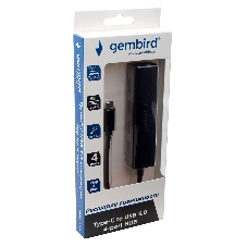 USB-концентратор Gembird UHB-C364, USB 3.0, USB 4 порта, USB Type-C / с доп питанием