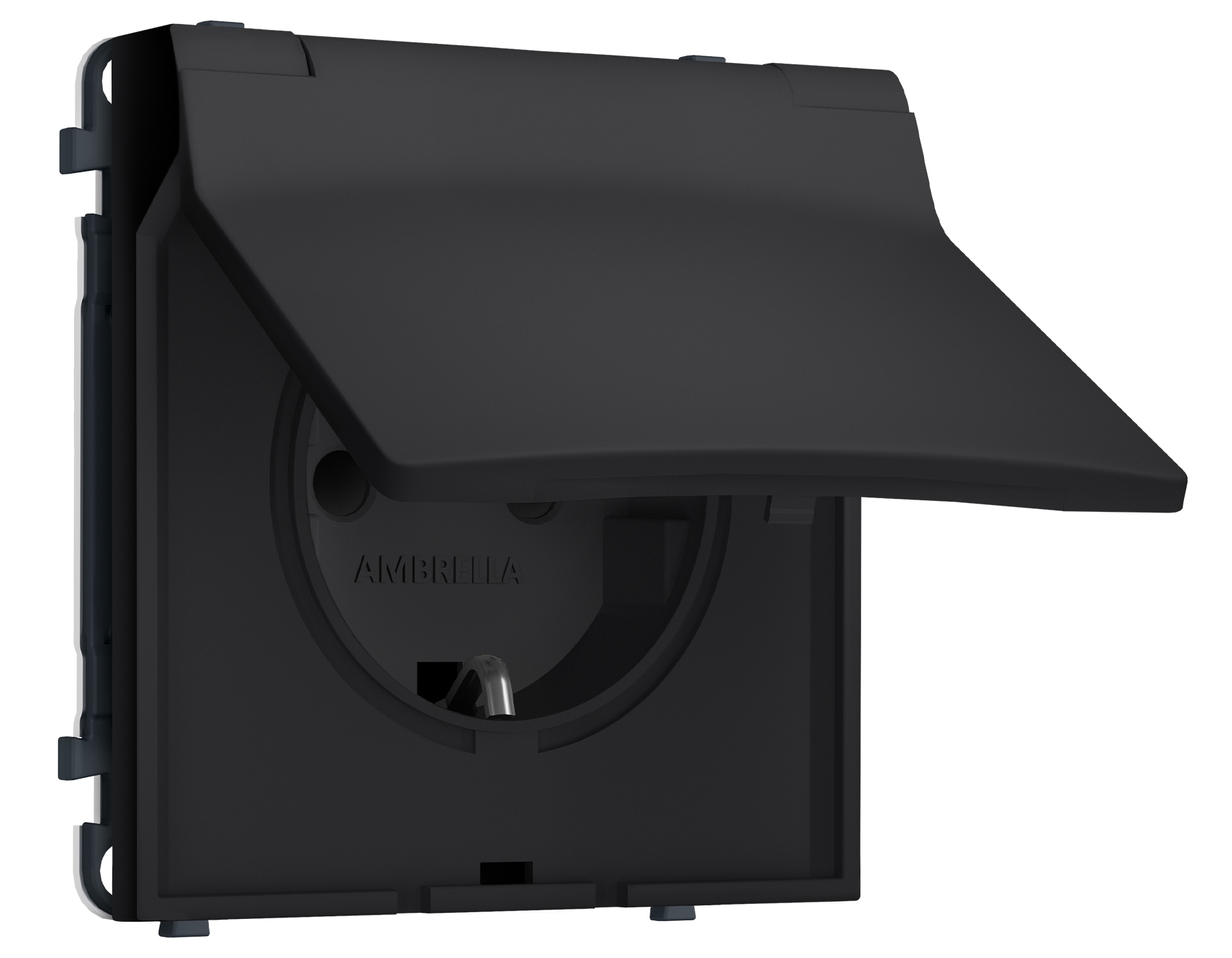 Комплект механизма электрической розетки SIGMA Черный Мягкое касание 50Hz 2P+E с/з с/ш и крышкой IP44 16A-250V QUANT PRO (SP9880, PR141)