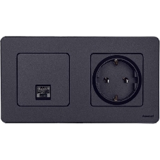 Информационная розетка RJ 45 - категория 5e - UTP - INSPIRIA - антрацит