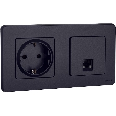 Информационная розетка RJ 45 - категория 5e - UTP - INSPIRIA - антрацит