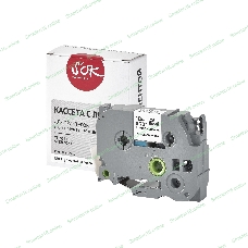 Кассета с лентой S'OK by Sakura Printing TZES241 для Brother, черный на белом, 18мм/8м, наклейка