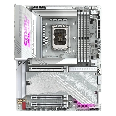 Материнская плата Gigabyte Z890 AORUS ELITE X ICE, LGA 1851, Intel Z890, 4xDDR5, 4xSATA, 5xM.2, 1xPCIe 5.0 x16, 1xPCIe 4.0 x4, 1xPCIe 4.0 x1, 1x 2.5Gb LAN, 4xUSB-A 3.2 Gen 1, 2xUSB-A 3.2 Gen 2, 4xUSB-A 2.0, 1xUSB-C (Thunderbolt 4), 2x3.5 мм, 7.1, ATX
