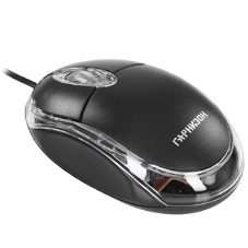 Мышь проводная Гарнизон GM-100 черный, 1000 dpi, USB, кнопки - 3