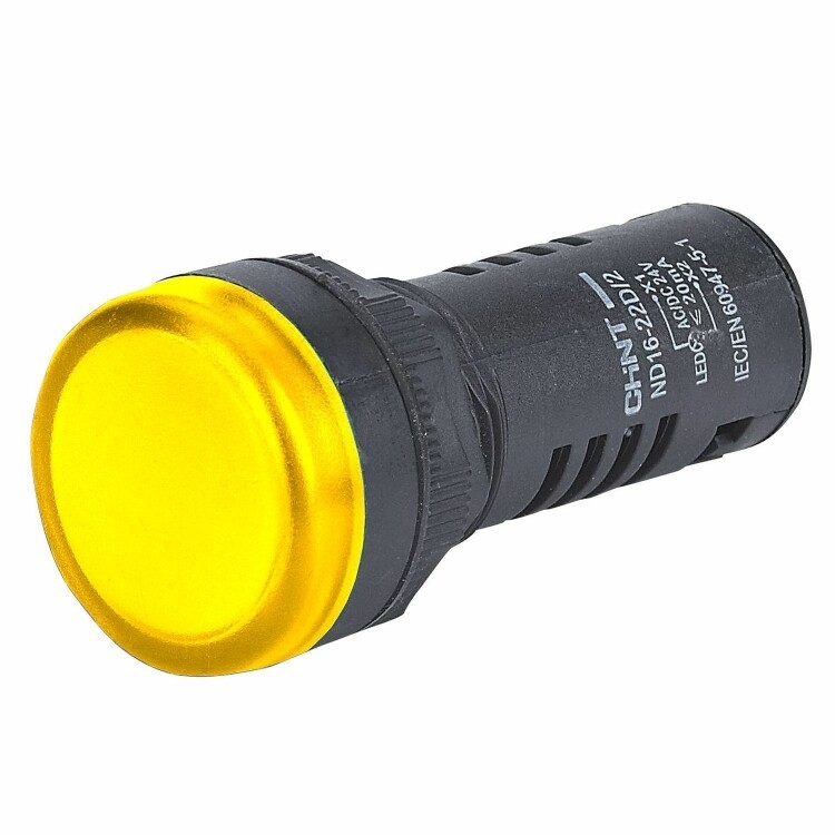 Индикатор ND16-22D/2C желтый, встр. резистор, IP65 АС/DC230В (R) CHINT
