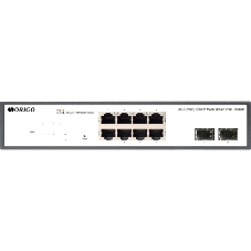 Коммутатор неуправляемый PoE ORIGO Unmanaged Switch 8x1000Base-T PoE, 2x1000Base-X SFP, PoE Budget 120W, 19