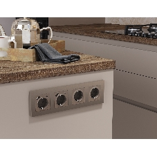 Комплект механизма электрической розетки ALFA Темная бронза матовый 2USB A+C 20W (быстрая зарядка) с/з QUANT (AP6400, VM160) MA640010