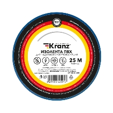 Изолента ПВХ Kranz 0.13х19 мм, 25 м, синяя (5 шт./уп.) Изолента ПВХ Kranz 0.13х19 мм, 25 м, синяя (5 шт./уп.)