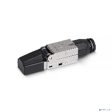 Коннектор Cabeus 8P8C-SH-C6-TWP-F с фиксатором кабеля и колпачком RJ-45(8P8C) под витую пару, cat.6, экранированный, для одножильного кабеля, со вставкой