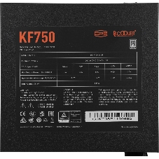 Блок питания PCCooler KF750, 750Вт, 80+ Standard, 120мм, немодульный, черный