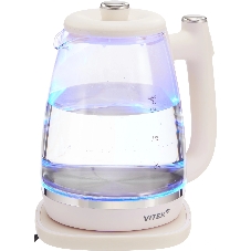 Чайник электрический Vitek VT-WK1072 1.7л. 1800Вт слоновая кость корпус: стекло