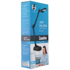 Лампа настольная Camelion KD-017A С0211W черный в к-те база+струбцина