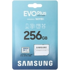Флеш карта microSDXC 256Gb Samsung EVO Plus Class 10, A2, V30, UHS-I (U3), W 90 МБ/с, R 160 МБ/с, MB-MC256SA/KR адаптер на SD