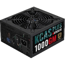 Блок питания Aerocool/Formula 1000W Retail KCAS PLUS 1000GM, 80 PLUS Gold, ATX v2.4, модульный, fan 14cm, 6x PCI-E [6+2-Pin], 10x SATA, 6x MOLEX