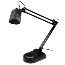 Лампа настольная Camelion KD-017A С0211W черный в к-те база+струбцина