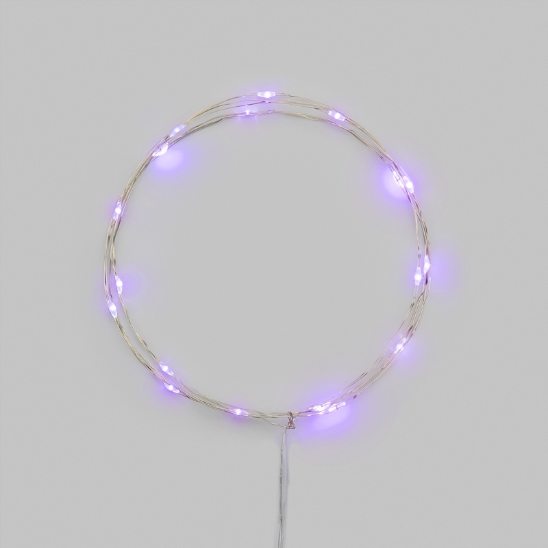 Гирлянда светодиодная Роса 2м 20 LED ФИОЛЕТОВЫЙ IP20 2хАА (в комплект не входят) NEON-NIGHT