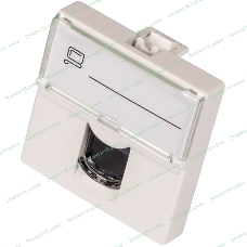 Вставка Mosaic 45x45, RJ-45 UTP, кат.6, со шторкой и увеличенным окном маркировки, белая