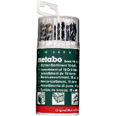 Набор 18 сверел Metabo 627190000 (камень,мет,дер 3-10 мм) пласт.кор