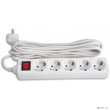 Сетевой удлинитель Buro BU-PS5.5/W 5 м (5 розеток) белый (пакет ПЭ)