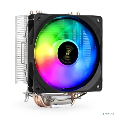 Кулер для процессора ExeGate Wizard EXX400V2-PWM.FRGb серебристый, 120 мм, алюминий/медь, 2400 об/мин, 24 дБ, 4 pin, 140 Вт, 155 мм