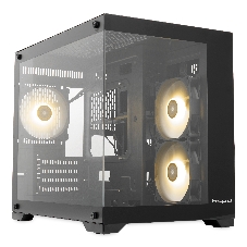 Компьютерный корпус HSPD F330, Panoramic Mini-tower, черный, TG, 0.5 SPCC, 3x120мм ARGB mATX, mITX 160/400/200мм 1x2.5