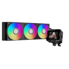 Система охлаждения Water Cooling System PCCooler GT360M ARGB Display BK (300W, 360mm, LED temp., Black, ARGB/Fans: 3x120mm, 75.8CFM, 33.7dBA, 2200RPM/Pump height 85mm, 15dBA, 2600RPM, Rad thickness 27mm/S: 1851, 1700, 1200, 115X, AM5, AM4)