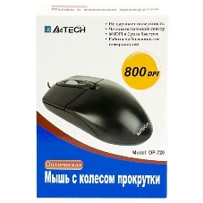 Мышь проводная A4Tech OP-720 черный, 1000 dpi, PS/2, кнопки - 3