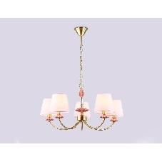 Люстра Ambrella light LH75024/5 GD/PI золото/розовый E14/5 max 40W D700*780