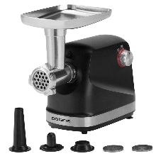 Мясорубка электрическая Polaris PMG 2582 черный, 2500 Вт, 2.7 кг/мин, реверс, защита от перегрузки, металлический лоток, насадки - 5
