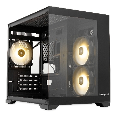 Компьютерный корпус HSPD F330, Panoramic Mini-tower, черный, TG, 0.5 SPCC, 3x120мм ARGB mATX, mITX 160/400/200мм 1x2.5